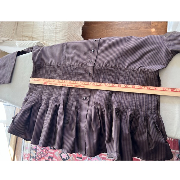 KRISTA LARSON  Silk Button Shirt w/ Pin Tucks & Interior Waist Tie -'AS IS' -O/S - Picture 7 of 15